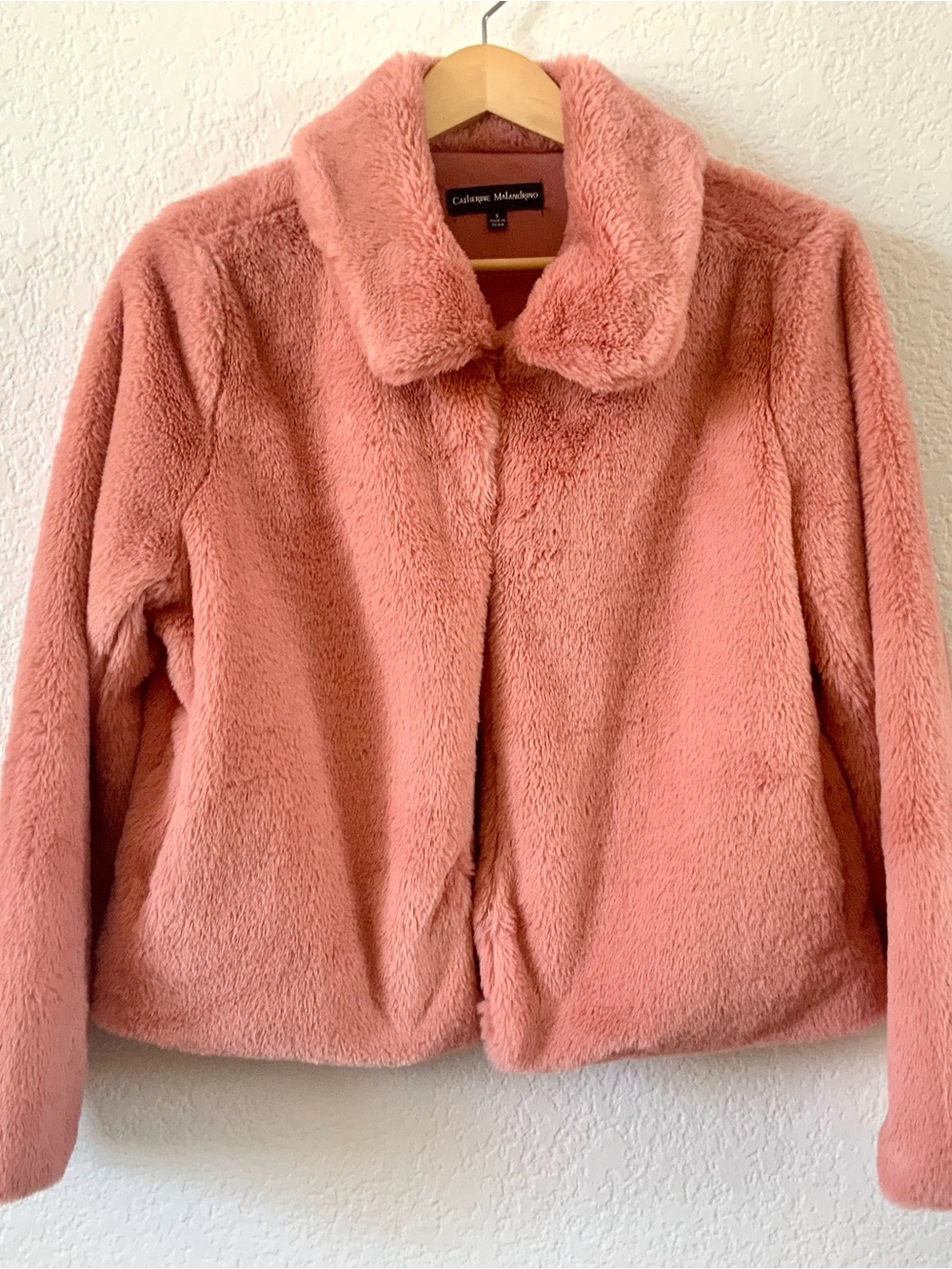 Catherine Malandrino Plush Pink Faux Fur Jacket, Sz S